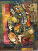 Heinrich Jakob Fried Lord Ganesh oil painting on canvas